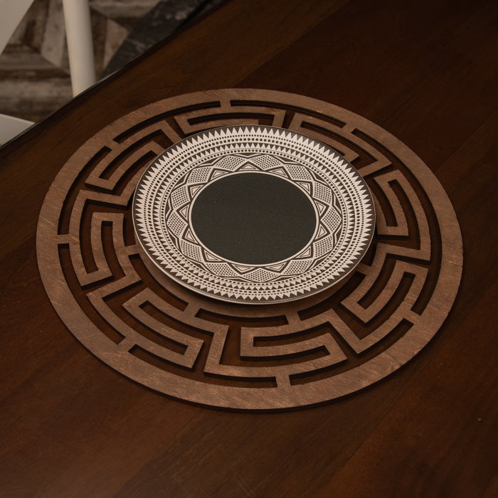 Hermia Labyrinth - Wengué Juego de Salvamanteles de Madera (4 piezas)